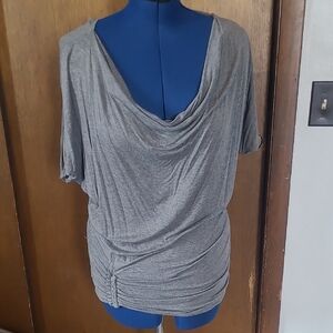 Gray Cowl Neck Women's Top